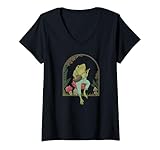 Femme Cottagecore Grenouille esthétique jouant au banjo sur champignon T-Shirt avec Col e...