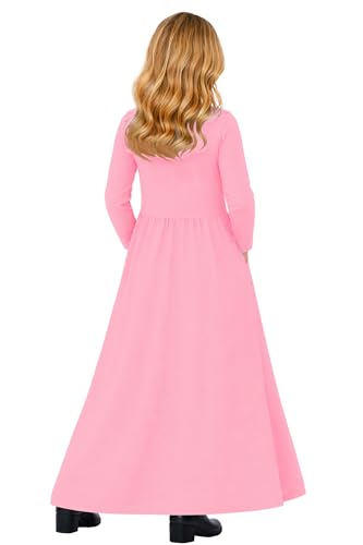Image of Deerose Girls Maxi Dress Short Sleeve Casual Long Dresses with Pockets 5-14 Years