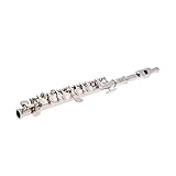 Andoer Piccolo Ottavino Half-size Flute Silver Plated C Key Cupronickel with Cork Grease Cleaning Cloth Screwdriver Padded Box