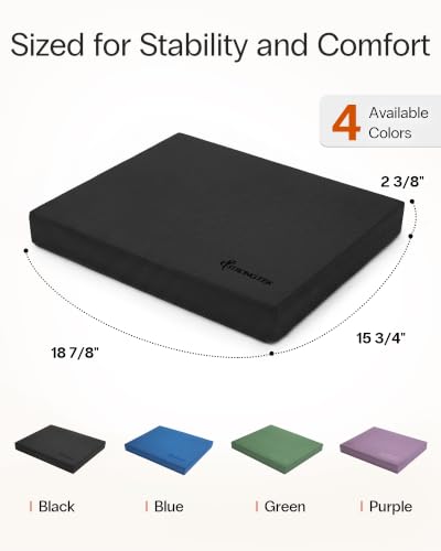 Image of StrongTek Extra Wide Foam Balance Pad for Physical Therapy, 19 inch X 15.8 inch X 2.4 inch, High-Density TPE Foam Pad for Exercise, Enhanced Stability, Core Strength, Non-Slip & Water-Resistant, for Fitness, Yoga