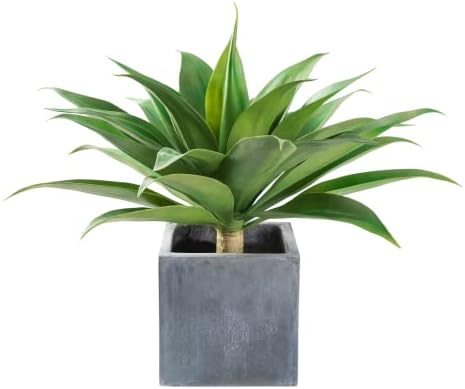 Velener Artificial Agave Fake Plant, 28 Inches, Large Size - Faux Outdoor Plants Yard Garden Decor Greenery Emerald Green Cactus Succulent Planter Filler for Home Indoor Room Decor, UV Resistant