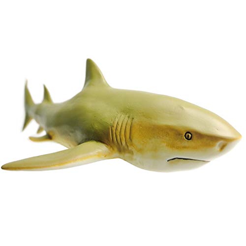Gemini&Genius Marine Animal World Toy Lemon Shark Ocean Shark Action Figure Sea Animal Great White Shark Action Figure Soft Rubber Toys Role Play Swimming Pool Beach Bathing Toys for Kids