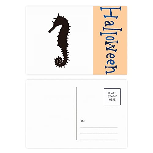 Cartes postales d'Halloween hippocampe noir : lot de 20 pièces pour correspondances festives