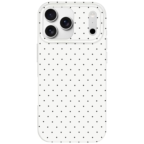 Hython for iPhone 17 Pro Max Case Cute Polka Dot Aesthetic Design Simple Cover 6.9", Thin Slim Anti-Scratch Soft TPU Bumper Shockproof Rubber Protective Phone Cases for Women Girls Girly Boys, White