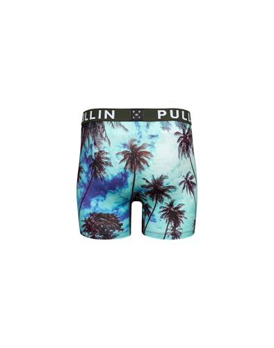 Boxer Long PULLIN de microfibra transpirable con corte casual y palmeras impresas 2