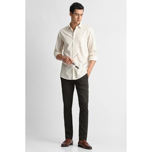 Image of Peter England Men's Cotton Slim Fit Print Shirt
