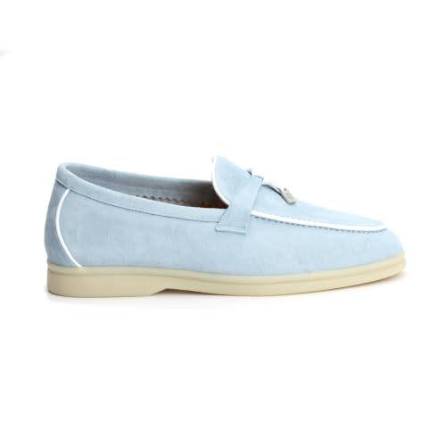 Image of XOBZJH Women's Leather Suede Loafers Flats - Slip-On Penny Loafers with Soft, Comfortable Driving & Dress Shoes for Casual Office Work All Day