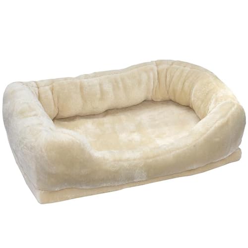 nanook Kratzbaum Liegeplatz Top für Katzen - Fensterbank Liege - Abnehmbarer Bezug - Plüschrand - XXL 53 x 40 cm - beige
