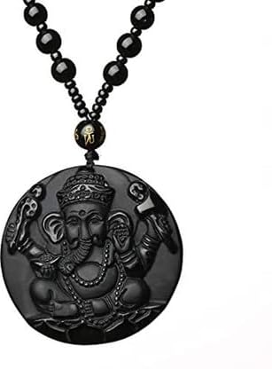 Natural Black Color Beads Ganesha Pendant for Men Women Boys Girls Handcrafted Fashion Jewelry Devotional Locket Ideal for Gifting Ethnic Wear Daily Traditional Accessories Festive Occasions-image-2