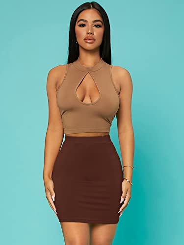 Women Summer Casual Office Solid Bodycon Skirt4