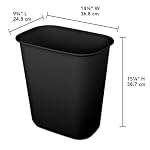 Sterilite 5.5 Gallon Rectangular Wastebasket Easy to Clean Open Top Durable Home Kitchen Trash Bin, Fits 8 Gallon Liner, 6 Pack, Black - Image 3