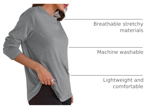Image of Trendy Queen Womens Oversized Long Sleeve Shirts Fall Tops 2026 Basic Tees
