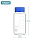 stonylab Messflasche zur Aufbewahrung, Reagenzflasche aus Premiumglas mit rundem Boden und GL80-Schraubverschluss, hochtransparente Weithals-Medienaufbewahrungsflasche mit klarer Skala, 1000 ml