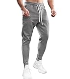 Fioboc Mens Joggers Pants Weekend Performance Zip Ankle Jogger for Men Sweatpants with Zipper Pockets Athletic Pants, Charcoal Grey L