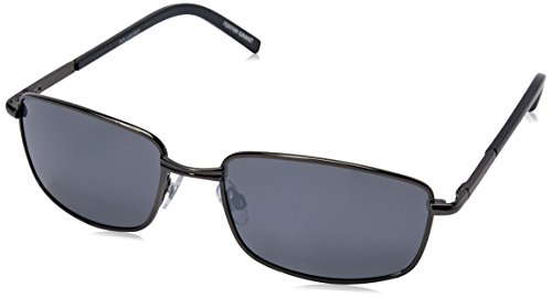 Foster Grant Men's Eternal Square Polarized Sunglasses, Black/Black, 140 mm
