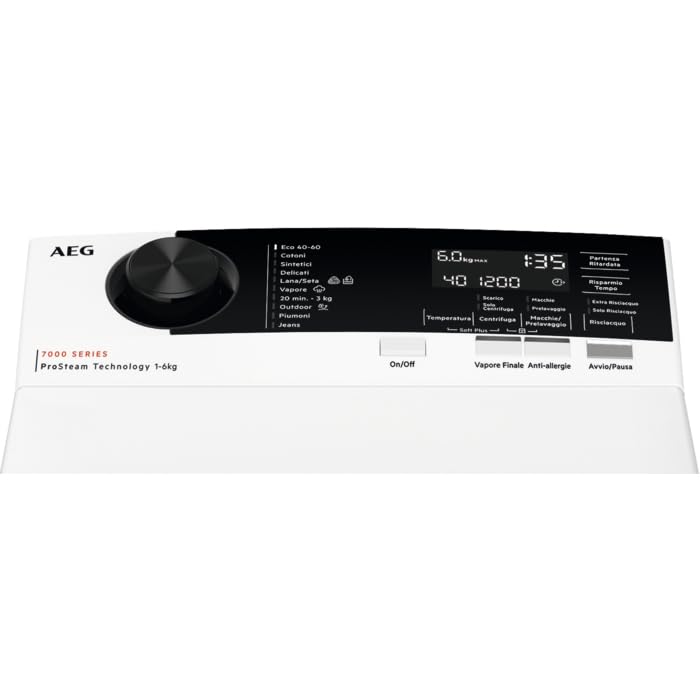 AEG LTR7E62B Lavatrice Caricamento dall'alto 6 kg 1151 Giri/min B Bianco