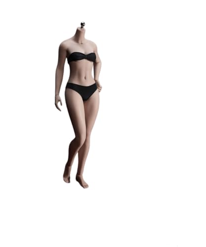 1/6 Scale Female Figure Body Small Bust Super Flexible Pale/Suntan Seamless Action Figure Body Doll (S47B Suntan Skin with feet Removed)