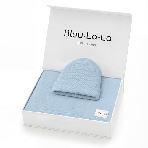 Image of Baby Gift Set - Organic Cotton Newborn Blanket Essentials, Thoughtful Baby Shower & New Baby Gift for Boys & Girls (Luxe - Sky Blue)