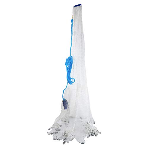 YaeMarine 4FT/6FT/8FT/10FT/12FT Hand Made Fishing Cast Salt Net Real Lead Weights Sinking Fast