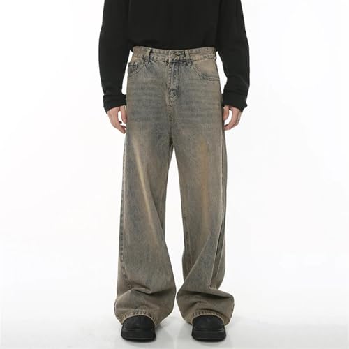 Men's Baggy Jeans Worn Out Loose Wide Leg Denim Pants Chic Distressed Streetwear Vintage Male Trousers3