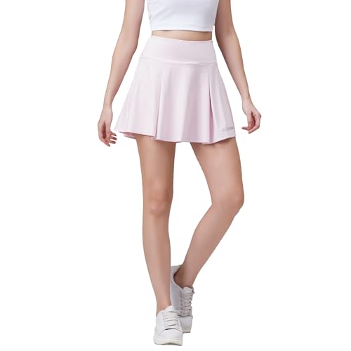 YUDESEN Women's Tennis Skirt High Waisted Pleated Tennis Skirt Athletic Golf Skorts with Pockets for Running Workout Sports Pink