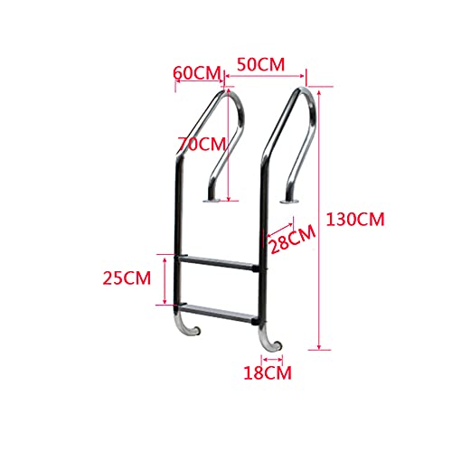 Escalera para piscina acero inoxidable 2 peldaños 50x28x130cm miniatura 2