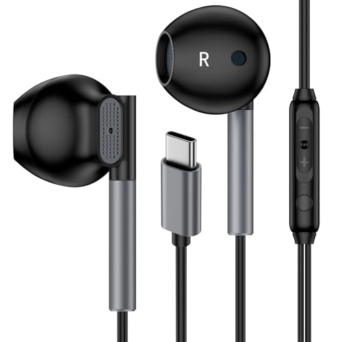 USB C Samsung Headphones Wired for Samsung Galaxy S26 S25 Edge S24 Ultra S23 S22 S21 S20 A17 A56 A36 A26 A16 A55 A35 A25 A15 A54,Type C Wired Earphones Earbuds for iPhone 17e 17 Pro Max Air 16e 16 15