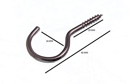 Lot de 2 400 crochets à visser en acier chromé 38 mm