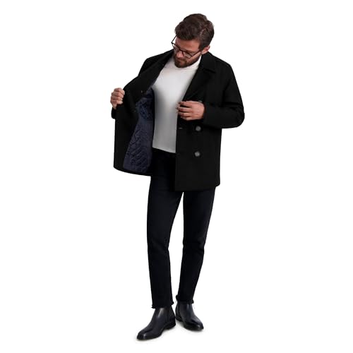 Image of Nautica Men's Wool Blend Peacoat - Double-Breasted Winter Coat, Regular, Big & Tall Sizes