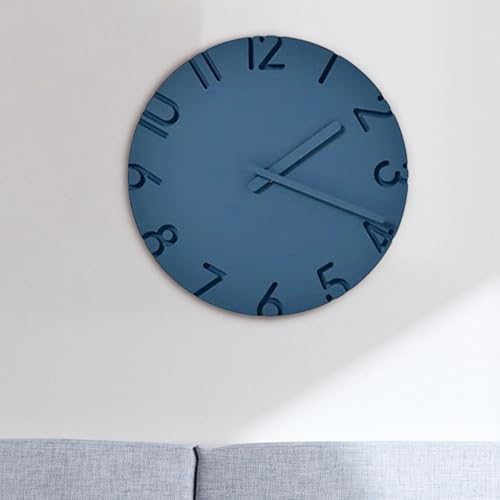 Décoration murale moderne avec horloge 30 cm effet ciment pour cuisine