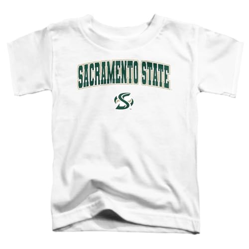 LOGOVISION The California State University Sacramento Arch Logo Secondary Secondary Kids T Shirt (4) for Toddler Boys and Girls, White
