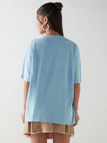 Image of Bewakoof Women's Cotton Printed Oversized Fit Half Sleeve Round Neck T-Shirt | Casual wear | Streetwear | Oversized Tshirt for Woman Cotton| Baggy