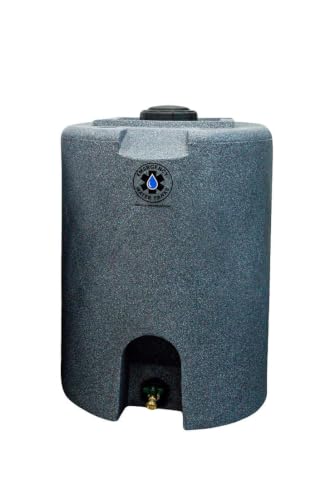 55 Gallon Stackable Emergency Water Storage Tank – Food Grade BPA-Free Water Container for Long-Term Home Preparedness (Granite)