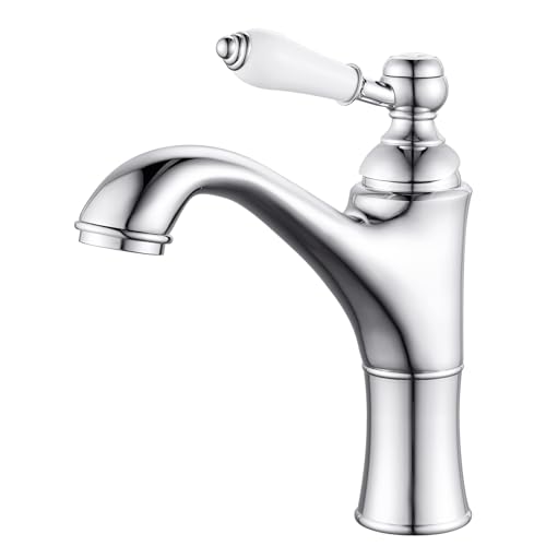 Rehomthy Wasserhahn Bad Chrom, Waschtischarmatur Einhebel-Mischbatterie