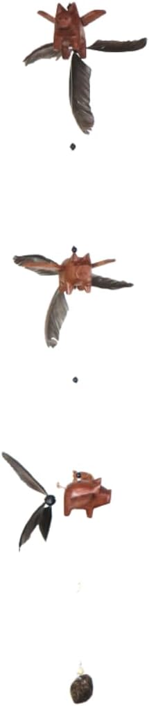 Candlestock Handmade Wooden Animal Hanging Wind Spinners - Pig