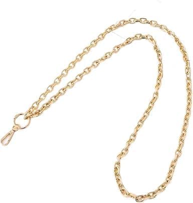 Rzcin Women's Gold 1Pc Chain Necklace Lanyards For Id Badges Stylish Key Lanyard For Lanyards For Badge Holder Ornaments, Identification Badges And Supplies, Convenient To Carry