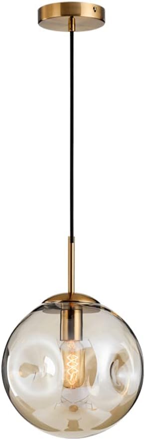 Lustres industriels en verre ambre suspendus pour décoration de couloir 25 cm