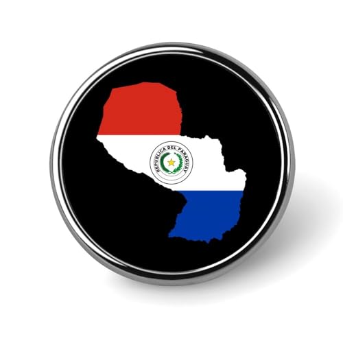 Broche ronde en métal représentant le drapeau du Paraguay, insigne, bijou de revers tendance, unisexe