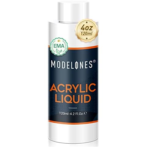 Modelones Acrylic Liquid Monomer for Acrylic Powder, Professional System Acrylic Nail Liquid 120ml/4 OZ. for Acrylic Nails Extension MMA-FREE, Non-Yellowing Cover