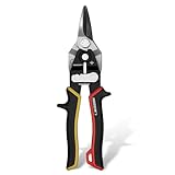 ARROW 8-inch Aviation Tin Snips for Sheet Metal, CR-V Steel for Thin Metal Cutting, High Leverage Labor-saving Design, Straight Cut