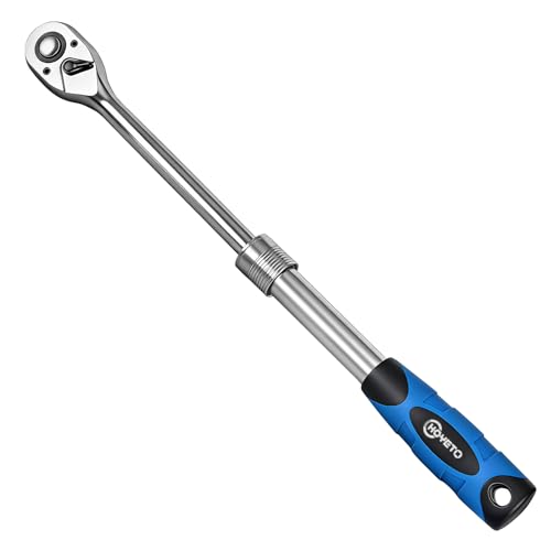 HOYETO 1/2 Telescopic Ratchet Wrench 72T 6-Pos Extendable for Auto Repair