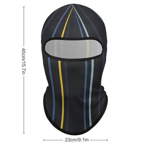 Balaclava para Hombres con Estampado de Rayas Amarillas para Invierno, Máscara Facial para Ciclismo y Esquí miniatura 2