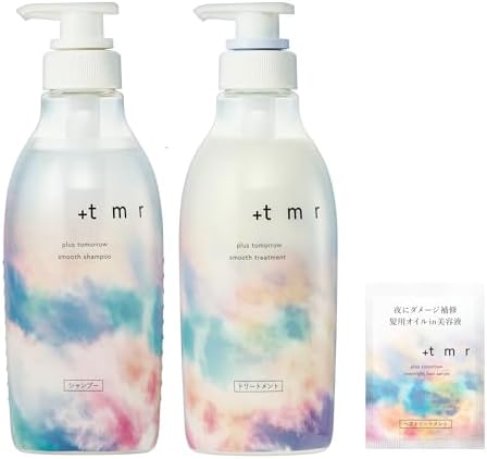 プラストゥモロー +tmr スムース シャンプー&トリートメント 各470mL ボトル セット+サンプル