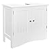 ML-Design Mobile Base per Lavabo con 2 Ante Sportelli Armadietto Arredo Bagno 60x30x60 cm Stile Country Armadio Sottolavandino Mobiletto a Terra Sottolavello Portaoggetti Multiuso in Legno MDF Bianco