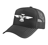 Geometric Eagle Thunderbird Tribal Symbolic Design Trucker Hat with Adjustable Mesh Back, Black