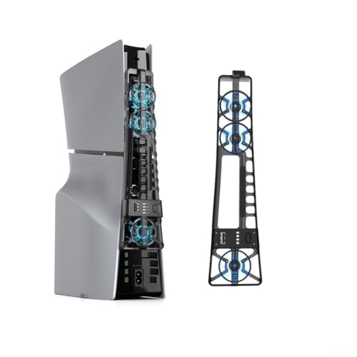 Cooling Fan for PS5 Pro - Fan Cooler System with LED Light 3-Speeds Adjustable External Cooling Fan with USB Port