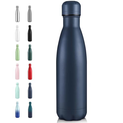 Volhoply 17oz Insulated Stainless Steel Water Bottle（Navy,1 Pack）