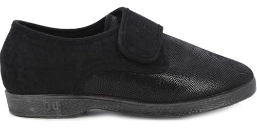 DOCTOR CUTILLAS ORTOPÉDIC Kardborreband Sko Kvinnors Komfort Tofflor Inomhus Svart Lycra, Svart, 39 EU