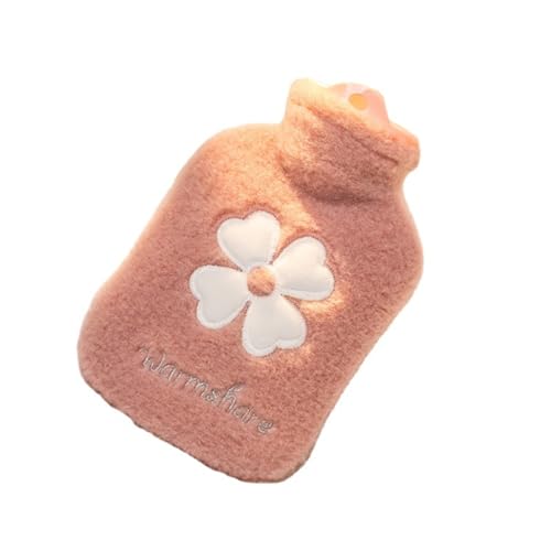 HonFitat 500 ml Flanell-Wärmflasche Rosa