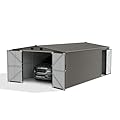 Sunjoy Outdoor Storage Shed 13 x 20 ft. Carport, Patio Metal Utility Large Storage Shed Garage with 2 Doors and 4 Vents, for Car, Truck, Bike, Garbage Can, Tool, Lawnmower, Light Grey